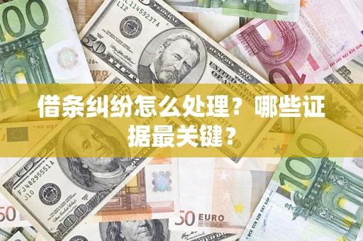 武汉借条纠纷怎么处理？哪些证据最关键？