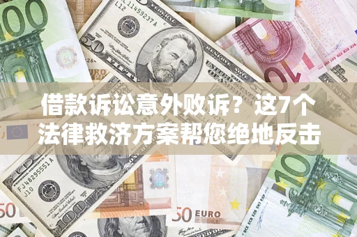 武汉借款诉讼意外败诉？这7个法律救济方案帮您绝地反击！