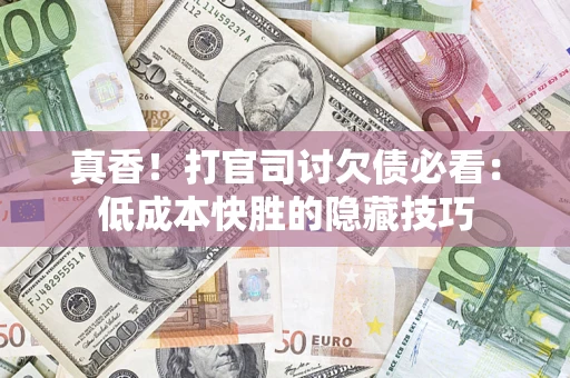 武汉真香！打官司讨欠债必看：低成本快胜的隐藏技巧