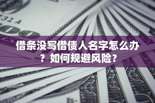 武汉借条没写借债人名字怎么办？如何规避风险？