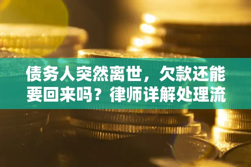 武汉债务人突然离世，欠款还能要回来吗？律师详解处理流程